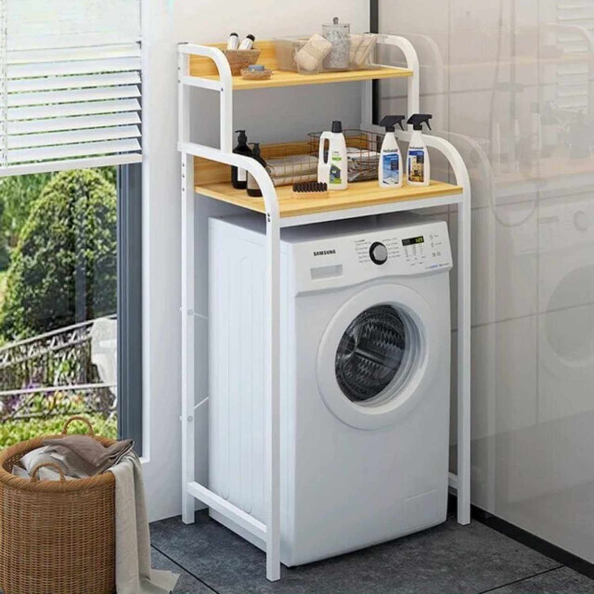 SOHOGAR - Estante De Metal Para Loggia o Baño blanco