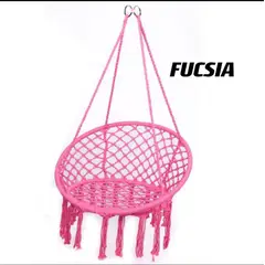 GENERICO - Silla Hamaca colgante tejida - Jardin Living Terraza - Color Rosa