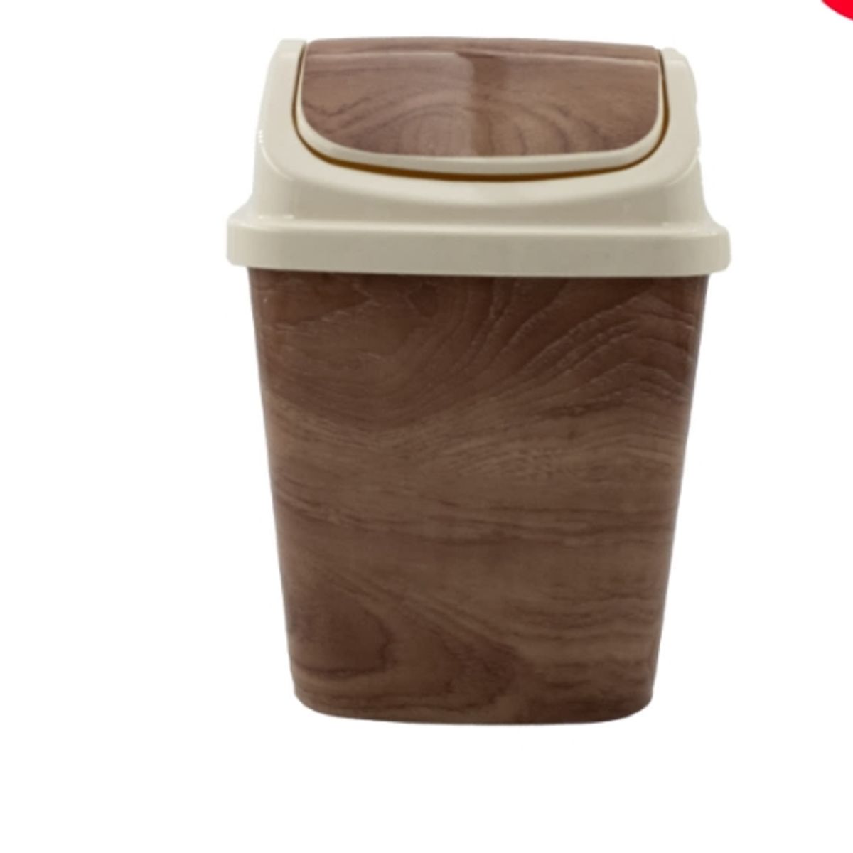 GENERICO - Papelero Tapa Guiratoria Marron Plastico 22X185X29CM