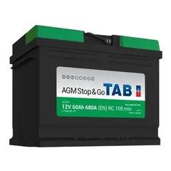 BATERIAS TAB - Batería Start Stop Agm Tab 12v 60a 680cca Ag60 Positivo Der
