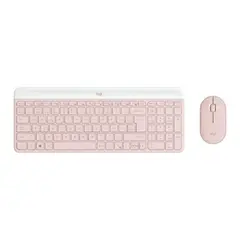 LOGITECH - Kit Teclado y Mouse MK470 Rosa Slim Inalambrico