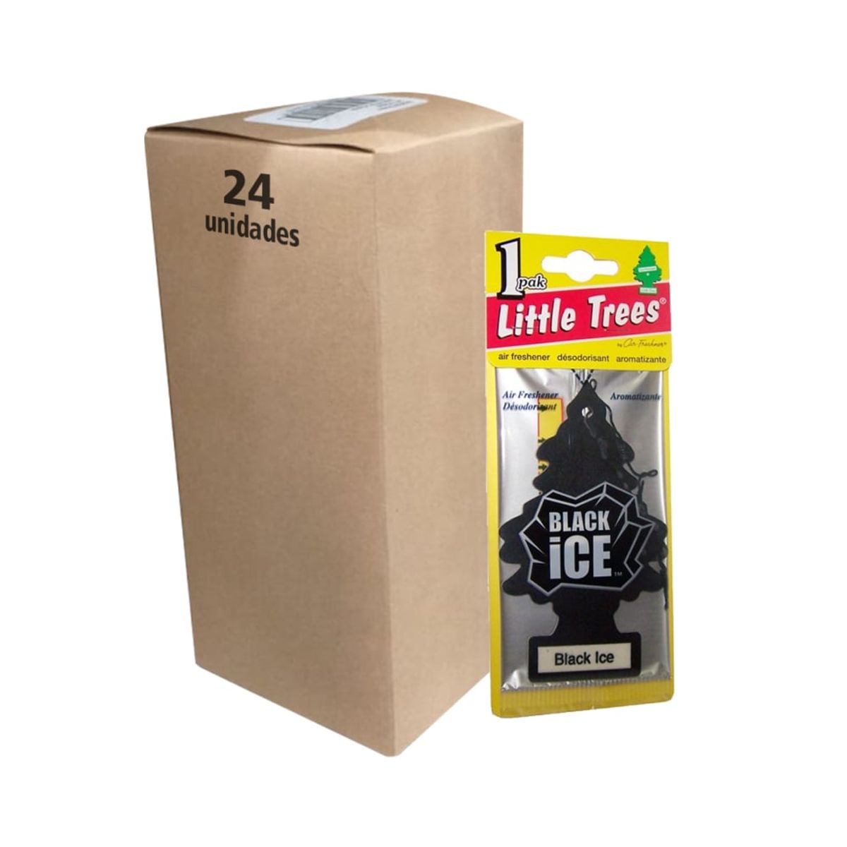 LITTLE TREES - Pack 24 Pinos Aromáticos Little Trees Aroma Black ice