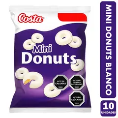 COSTA - Galletas Mini Donuts Chocolate Blanco pack De 10uni