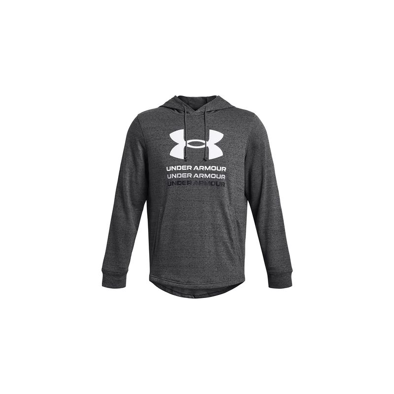 UNDER ARMOUR - Polerón UA Rival Terry Gris para hombre UNDER ARMOUR.-