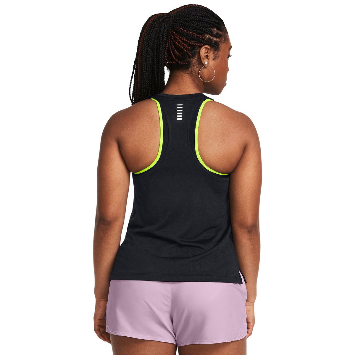 UNDER ARMOUR - Polera UA Launch Splatter mujer Negro UNDER ARMOUR