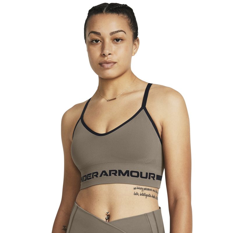 UNDER ARMOUR - Sostén Dep UA Seamless Low Long mujer Café UNDER ARMOUR