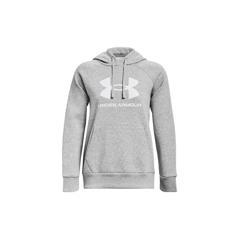 UNDER ARMOUR - Polerón Big Logo UA Rival Gris para mujer UNDER ARMOUR