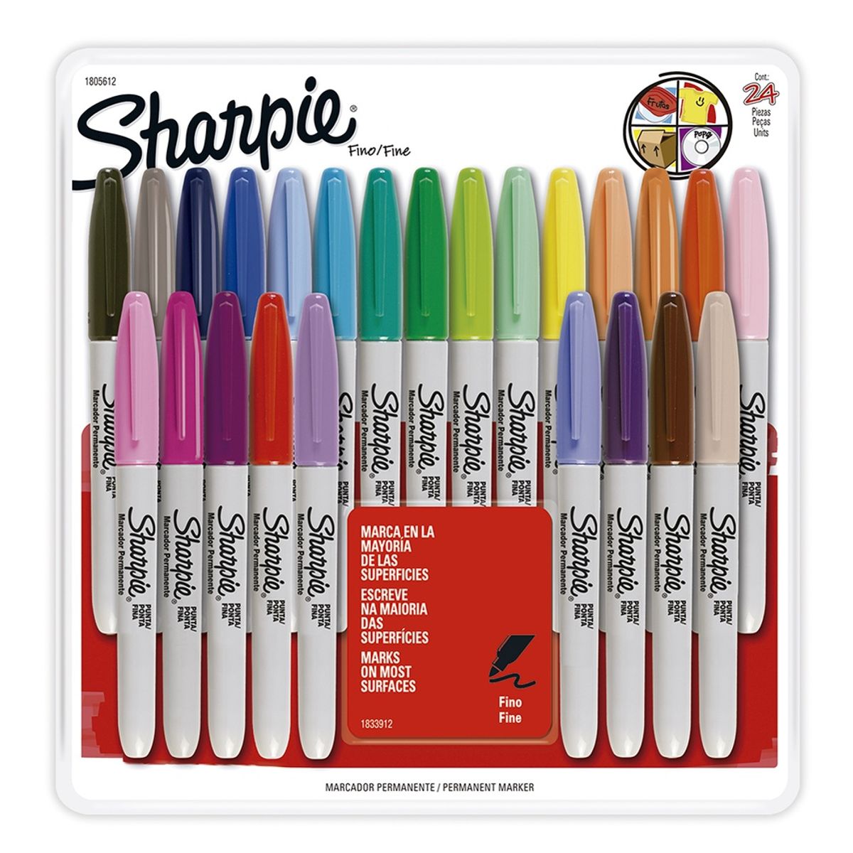 SHARPIE - Marcadores Sharpie Permanentes Colores Surtidos 24ud