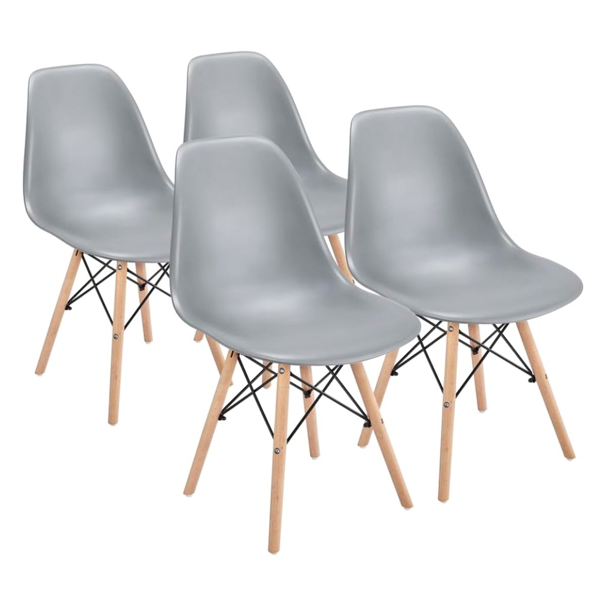 PANDALINO - Pack 4 Sillas Eames Gris - Ideal Hogar y Oficina