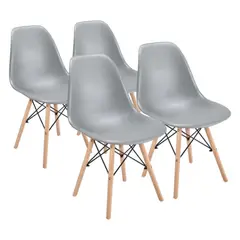 PANDALINO - Pack 4 Sillas Eames Gris - Ideal Hogar y Oficina