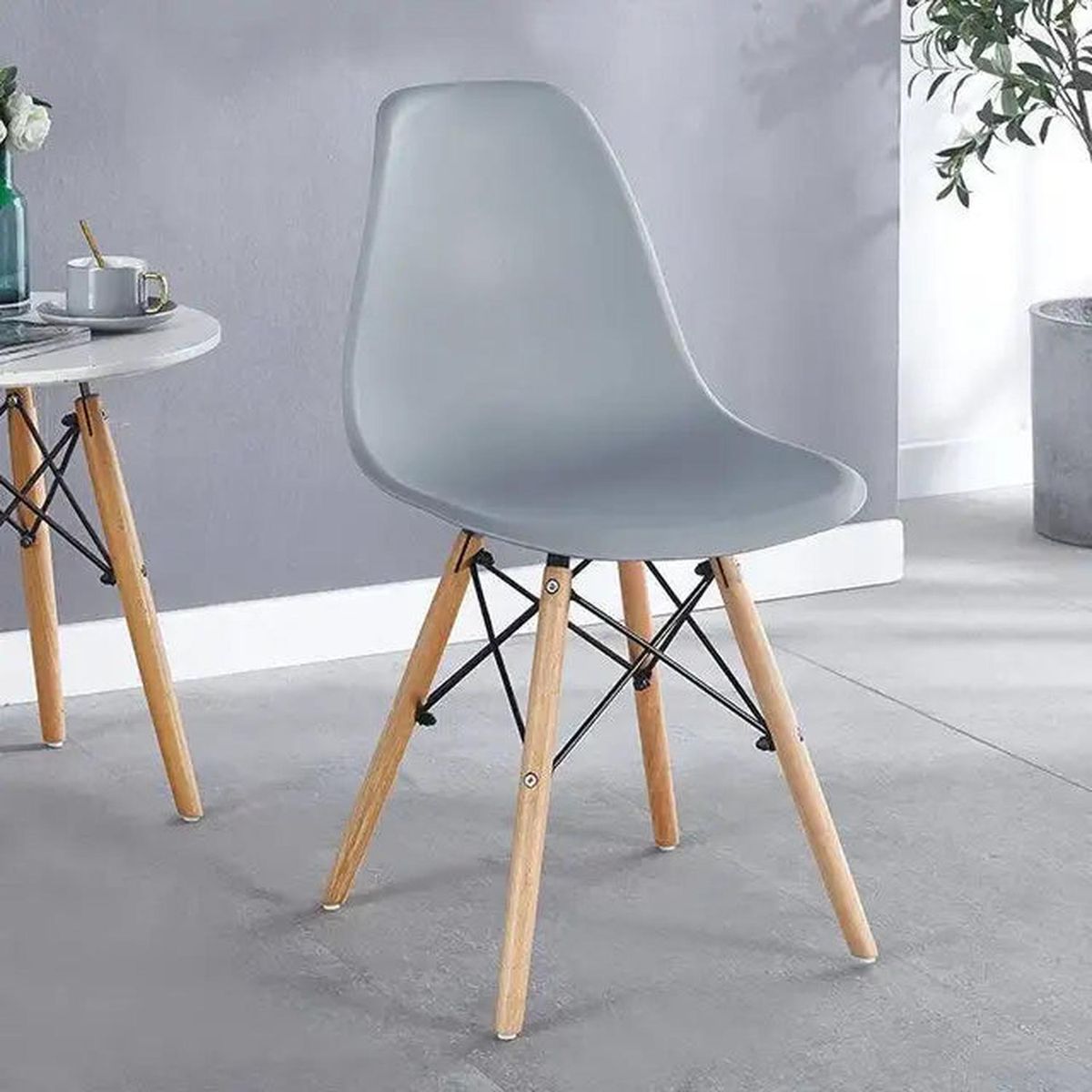 PANDALINO - Pack 4 Sillas Eames Gris - Ideal Hogar y Oficina