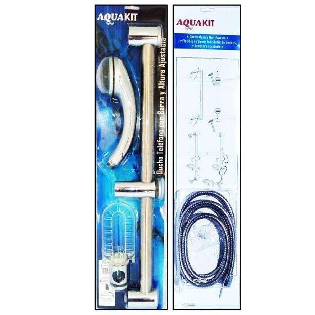 GENERICO - DUCHA TELEFONO CON BARRA AJUSTABLE Y FLEX 2 MTS