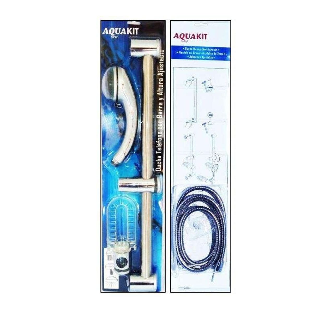 GENERICO - DUCHA TELEFONO CON BARRA AJUSTABLE Y FLEX 2 MTS