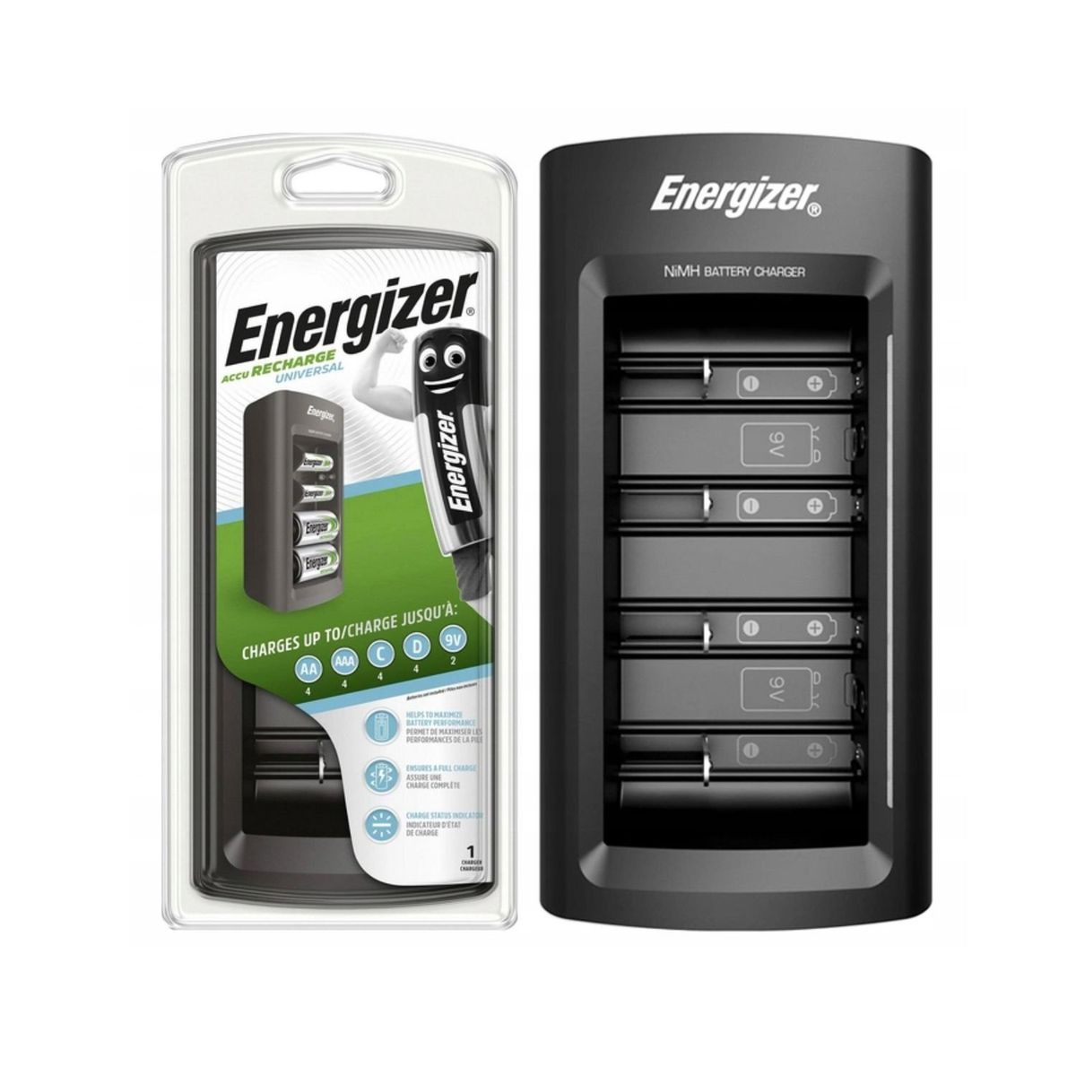 ENERGIZER - Cargador Universal Energizer AA/AAA/C/D/9v