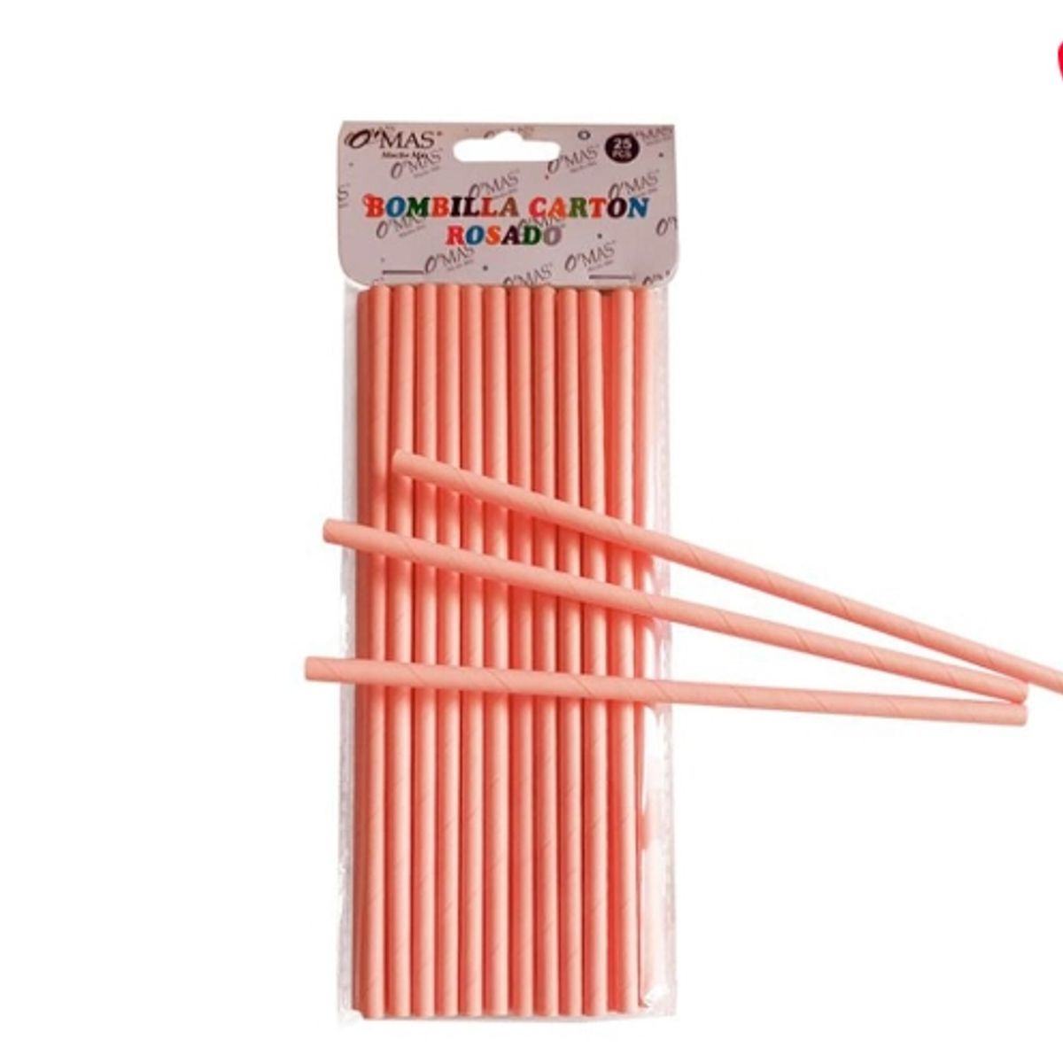 GENERICO - Bombilla Rosada 6*19CM 25 Unidades