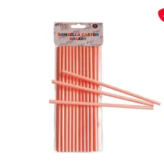 GENERICO - Bombilla Rosada 6*19CM 25 Unidades