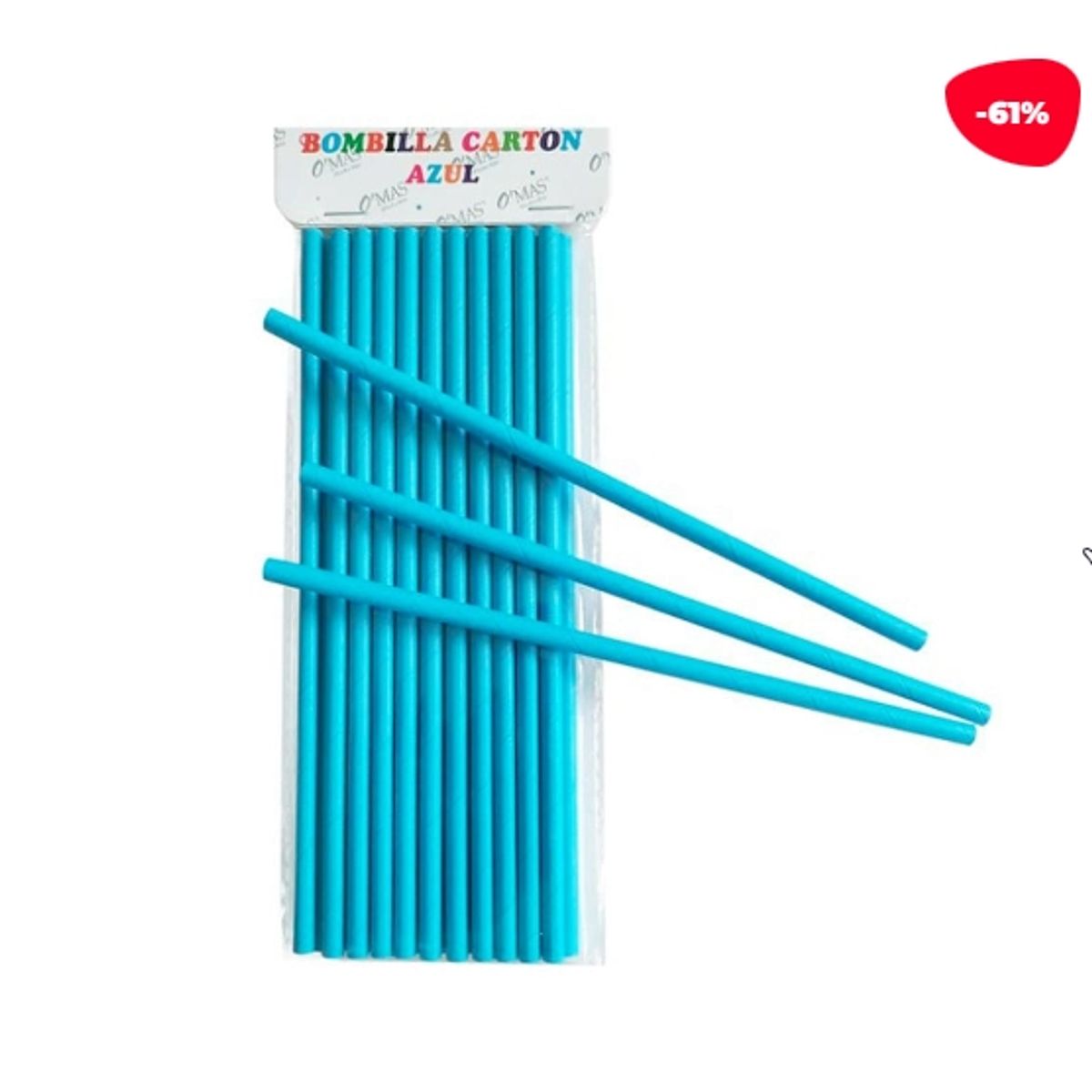 GENERICO - Bombilla Carton Azul 6*19CM 25 Unidades