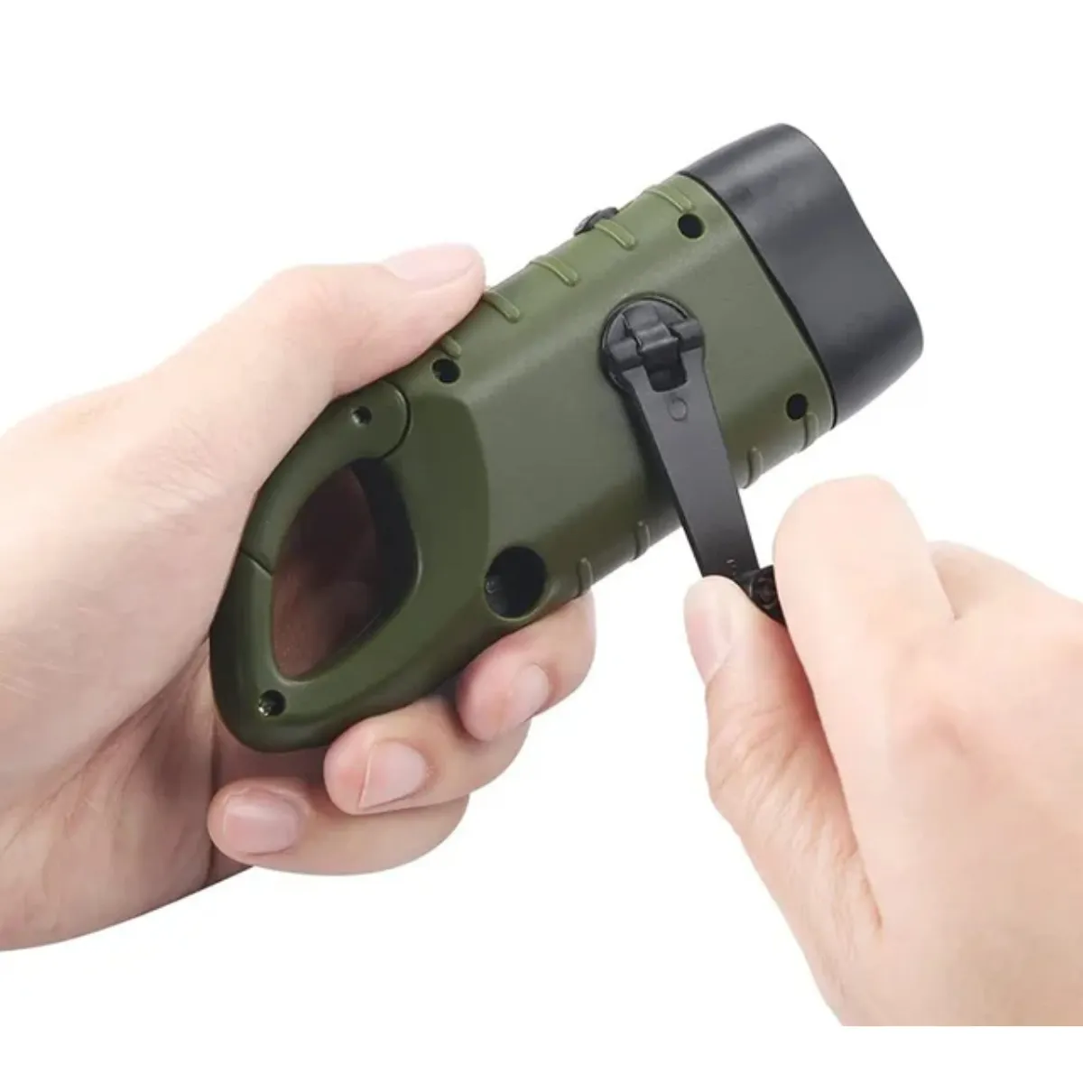 GENERICO - Linterna Recargable Con Dinamo Y Panel Solar Para Camping