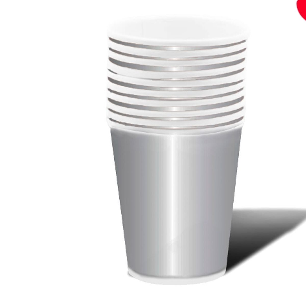 GENERICO - Vaso Carton Plateado 87*75*53 20 Unidades