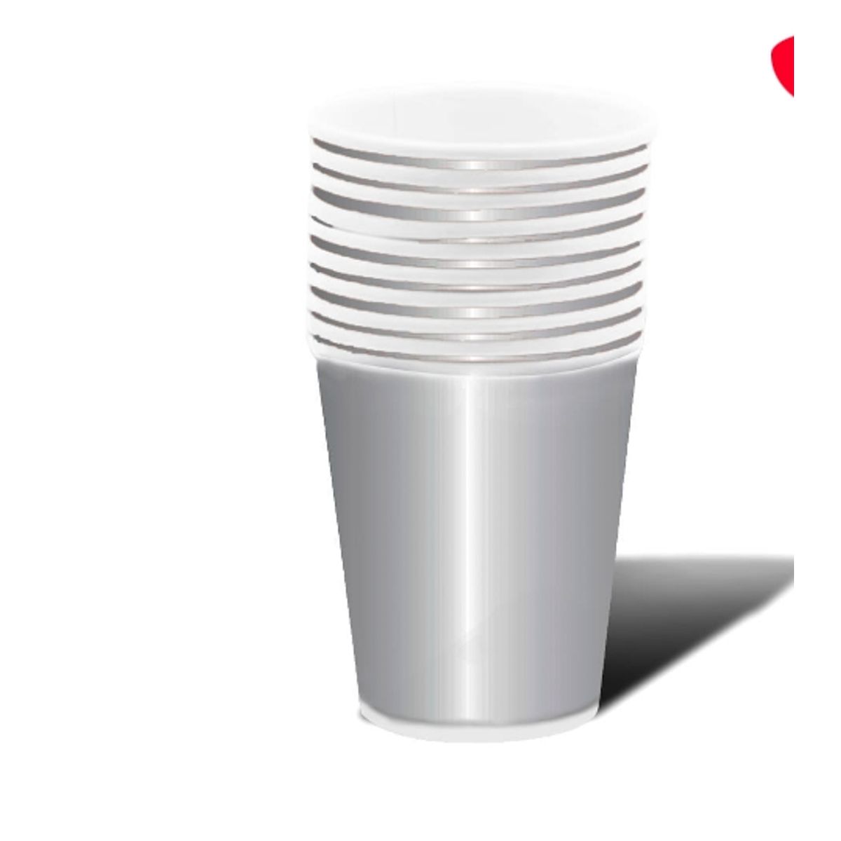 GENERICO - Vaso Carton Plateado 87*75*53 20 Unidades