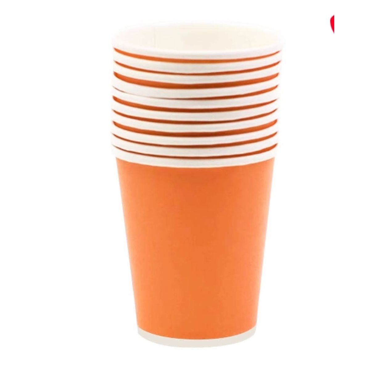 GENERICO - Vaso Carton Naranjo 20 Unidades 87x75x53mm