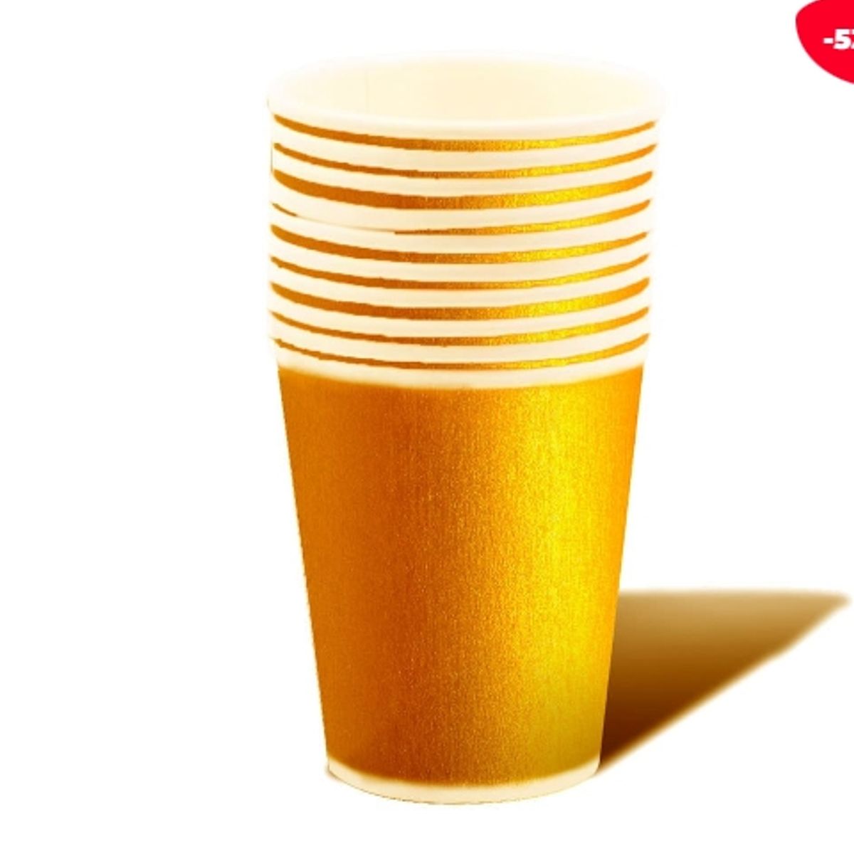 GENERICO - Vaso Carton Dorado 87*75*53 20 Unidades