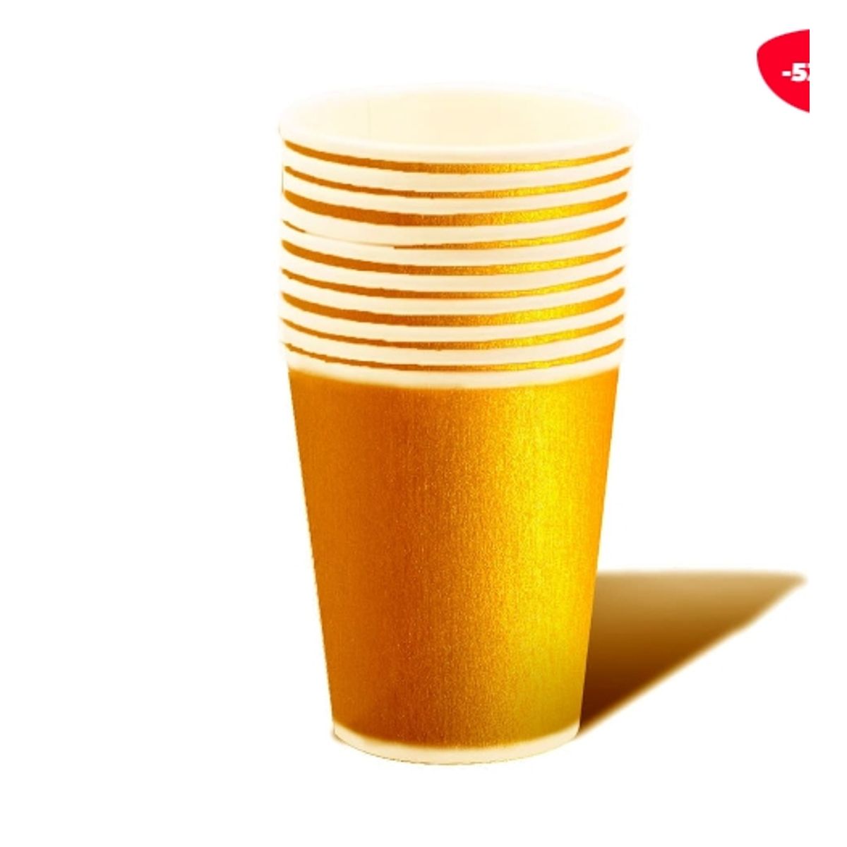 GENERICO - Vaso Carton Dorado 87*75*53 20 Unidades