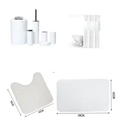 GENERICO - SET DE BAÑO COMBO ELEGANTE BLANCO