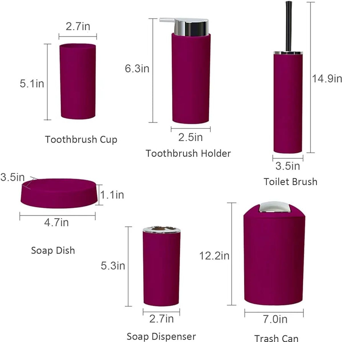 GENERICO - Set De Baño 6 Accesorios Organizadoras Elegante BURDEO