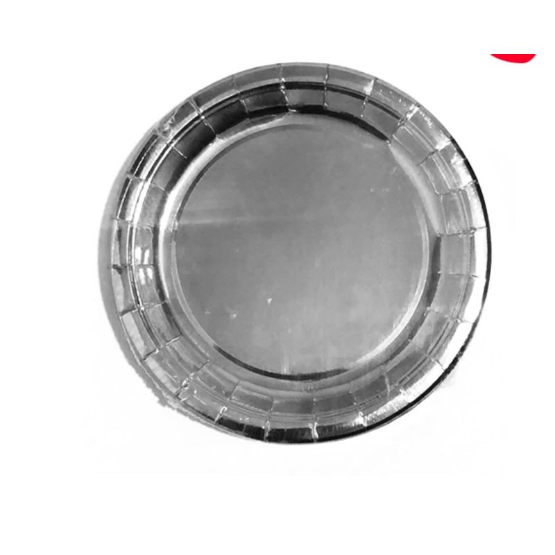 GENERICO - Plato Carton Plateado 18*18CM 20 Unidades