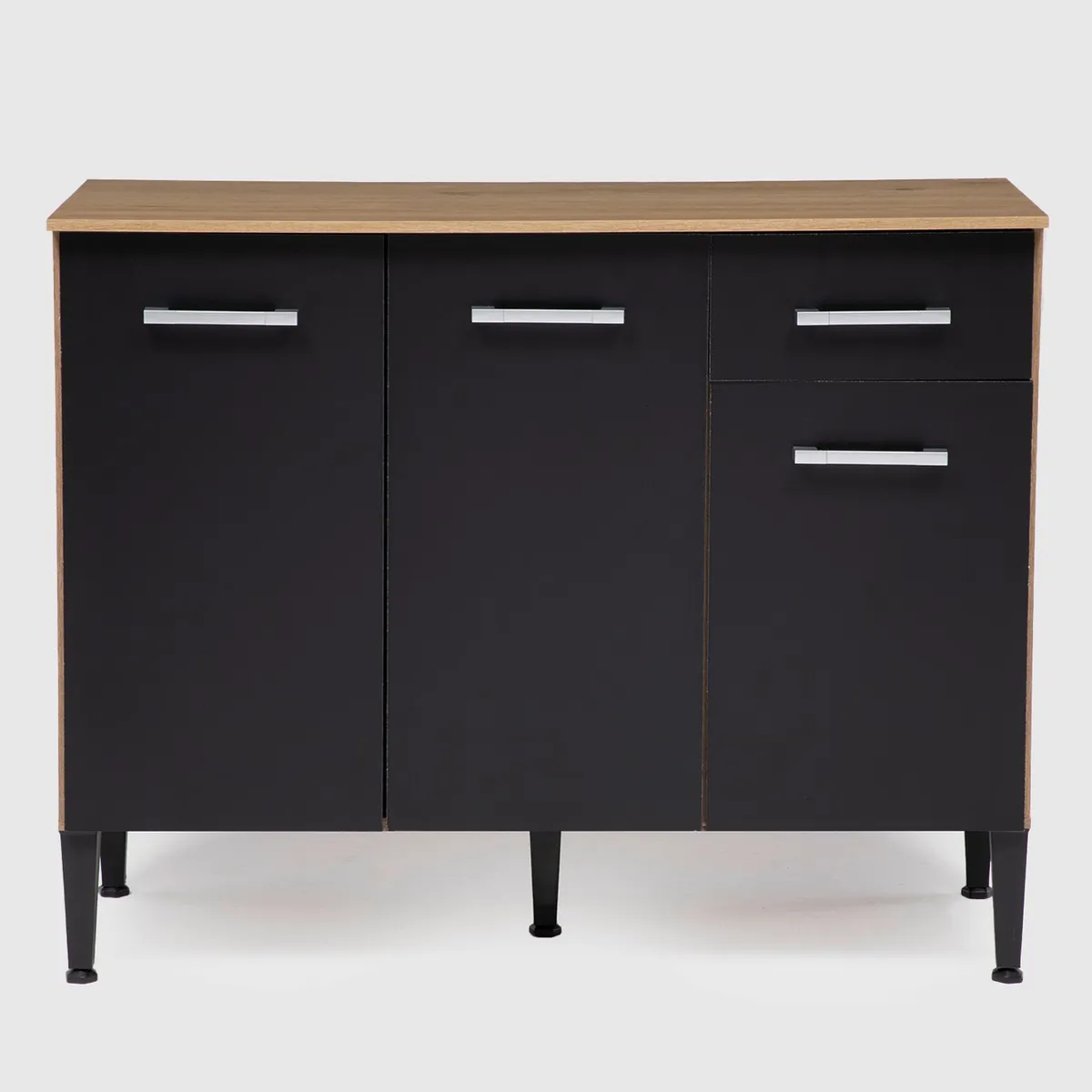 ROCA - Mueble De Cocina Arizona 4 Módulos Negro-Oak