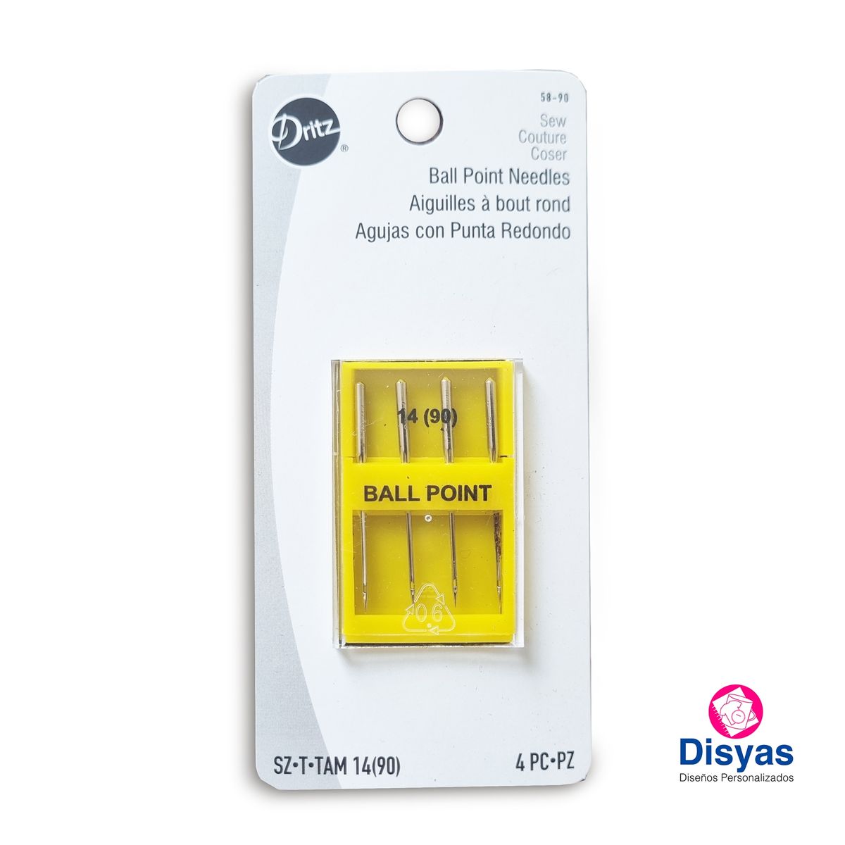 PRYM - Aguja Para Maquina De Coser 1490 Dritz Punta De Bola