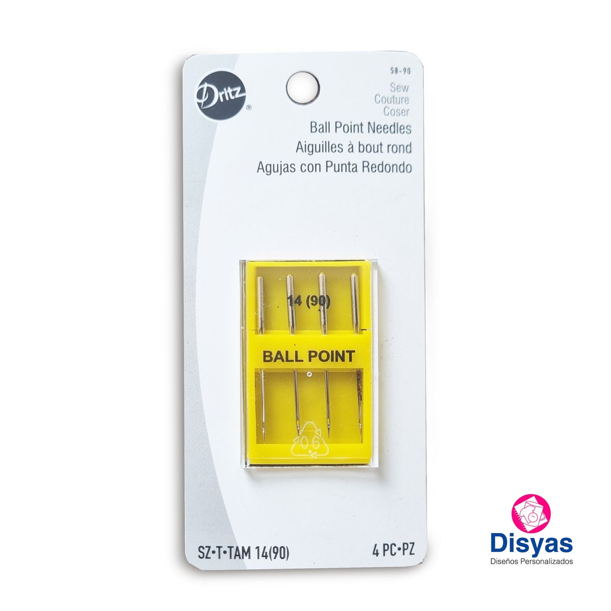 PRYM - Aguja Para Maquina De Coser 1490 Dritz Punta De Bola