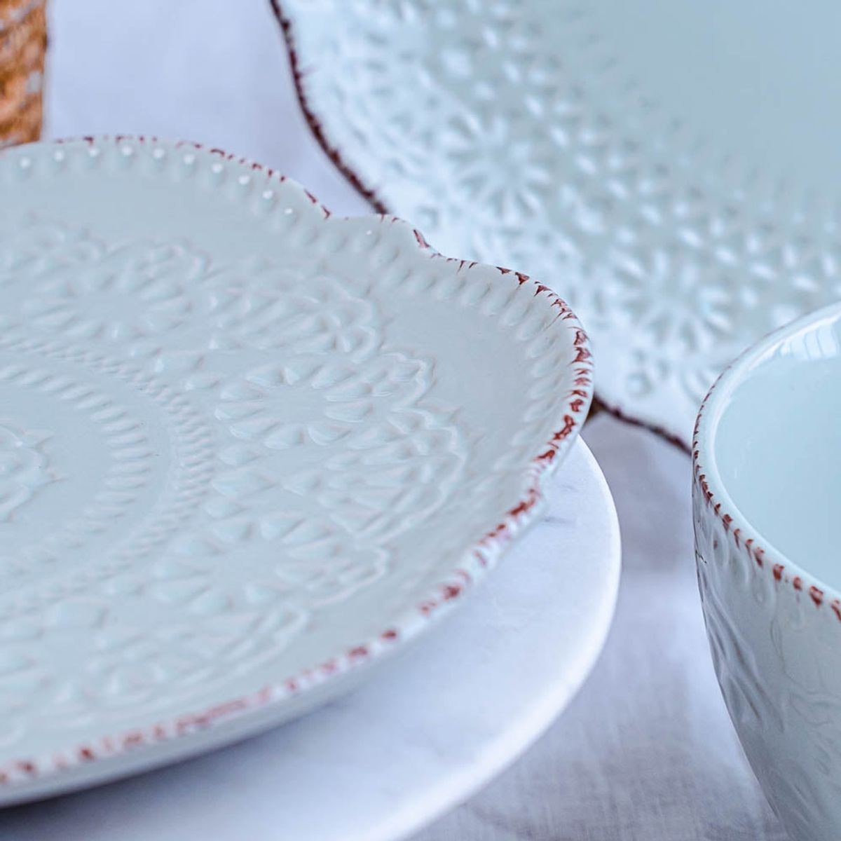 GENERICO - Plato de Entrada Flor Puntos Menta