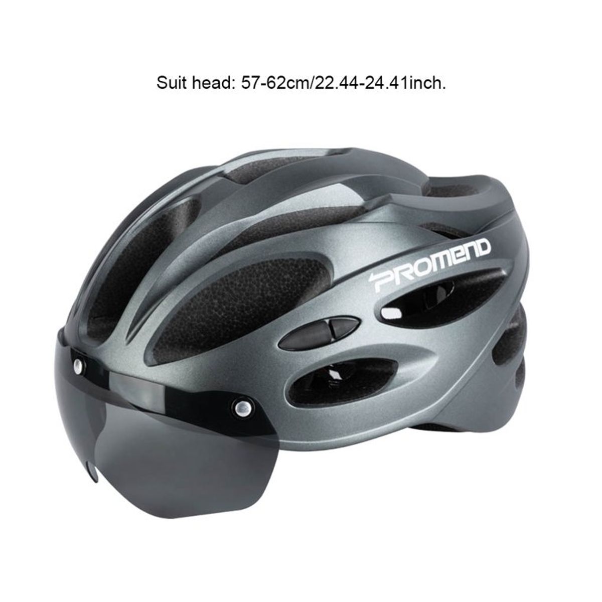 GENERICO - Casco bicicleta con visera desmontable promend Gris