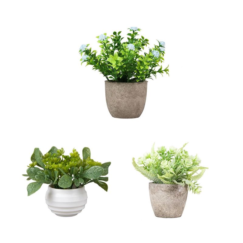 EDWINAYY - Planta Artificial Con Macetero Para Hogar Decorar 3pk