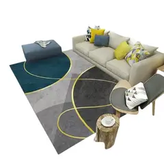 GENERICO - ALFOMBRA PARA LIVING 200X240 DISEÑO 3DGRIS ONDAS DORADA MARIA