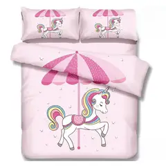 GENERICO - CUBRECAMA DE NIÑA 1.5 PLAZA QUILT DISEÑO ROSA CABALLITO DIANA