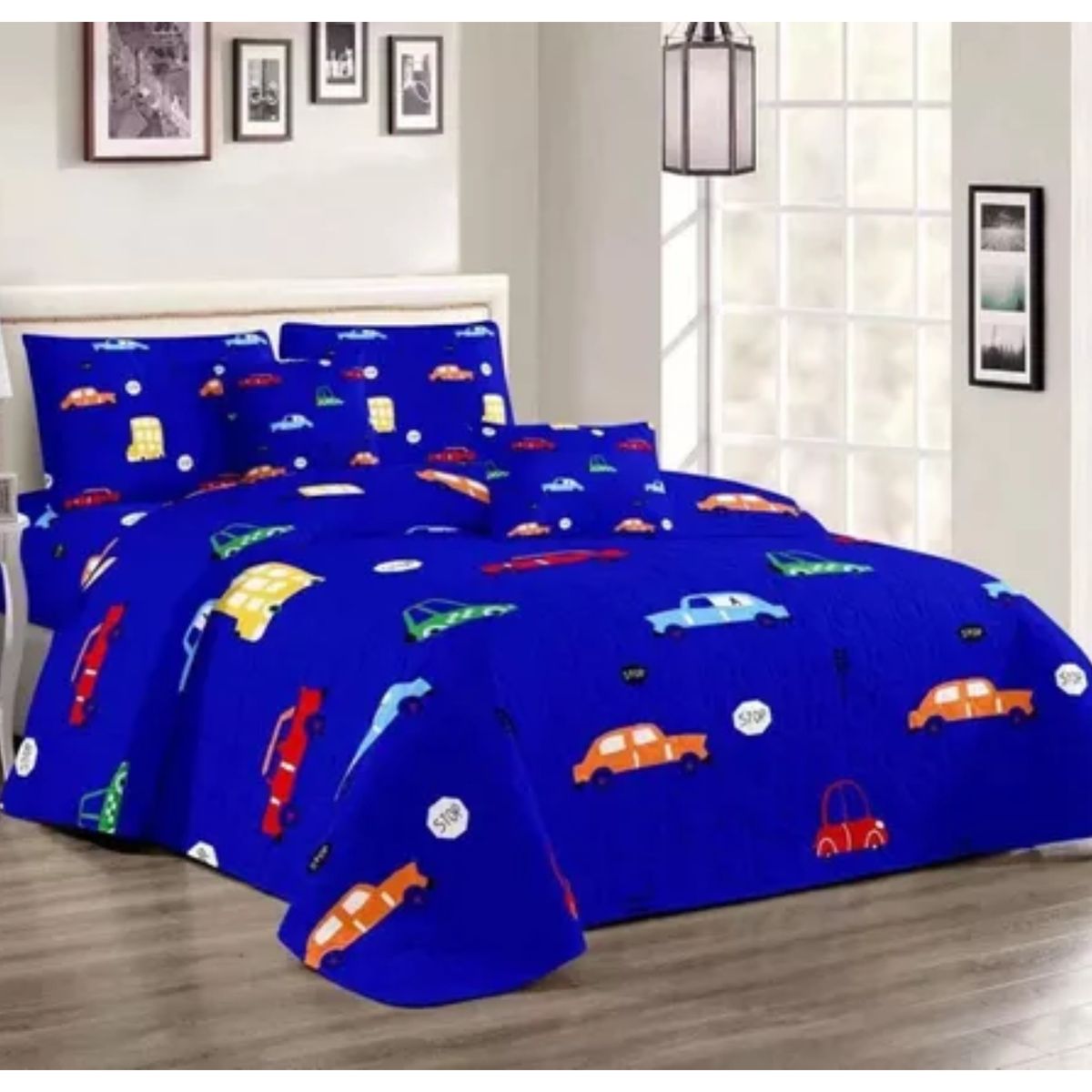 GENERICO - CUBRECAMA DE NIÑO 1.5 PLAZA QUILT AZUL ARRITOS DIANA