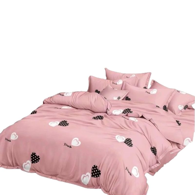 GENERICO - CUBRECAMA QUILT 2 PLAZAS ROSA CORAZON DIANA