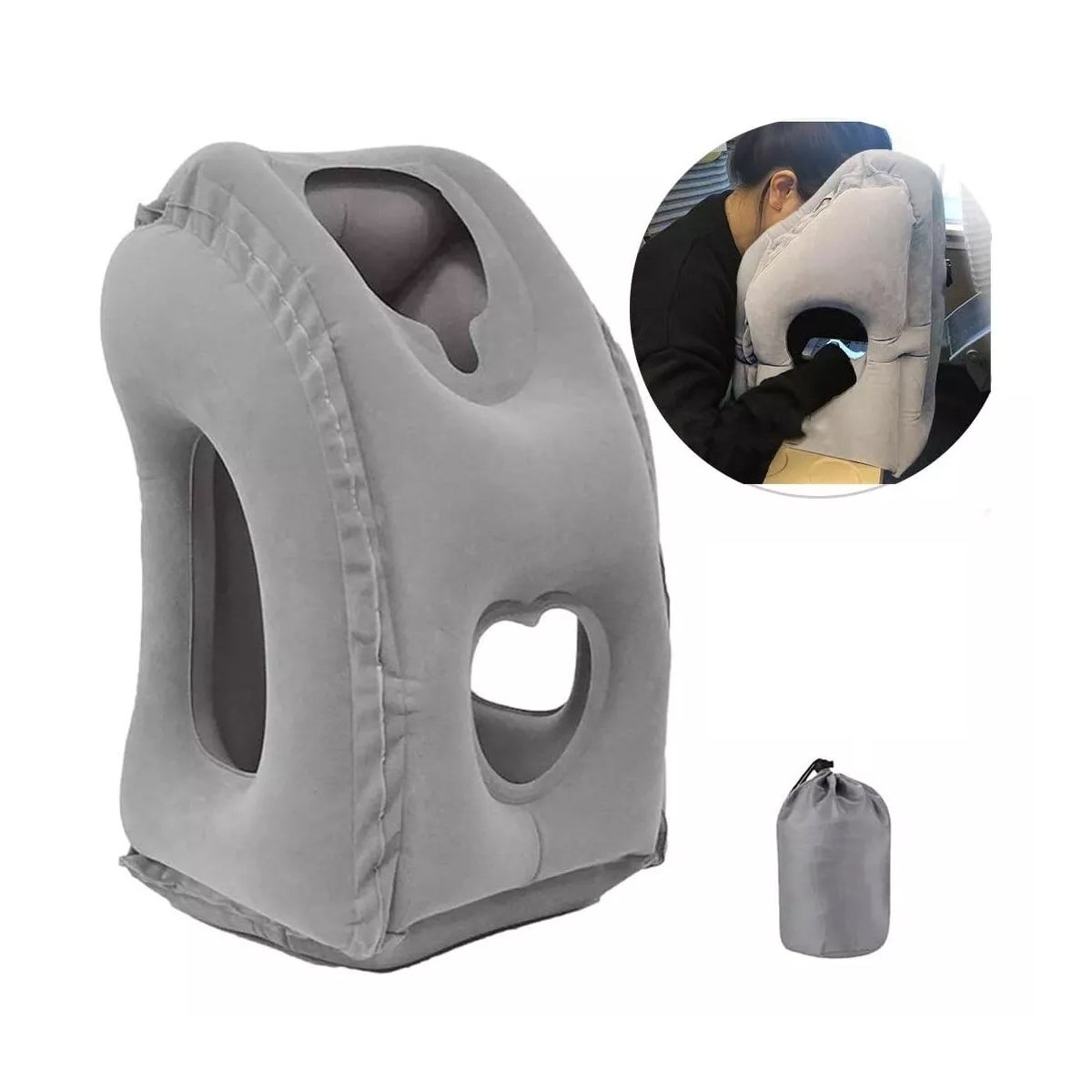 EDWINAYY - Almohada Inflable Para Viajes En Avión Buses Descanso