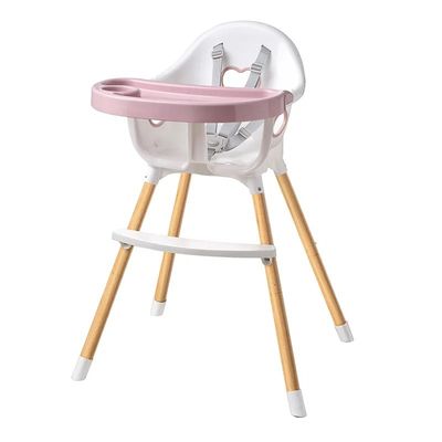 Imagen 2 del producto Silla De Comer 2 Alturas 2 Cubiertas Y Cinturón. Rosa