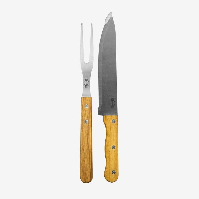 Set 2 Pzs Cuchillo Y Tenedor Asado Lyn