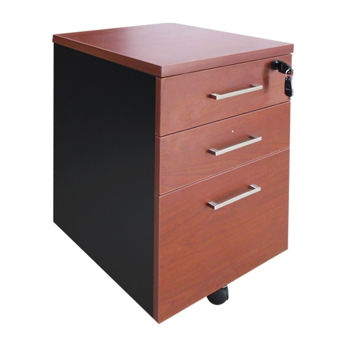 MSA MUEBLES SANTA ANA - Cajonera Móvil 2U1KX CEREZO con NEGRO