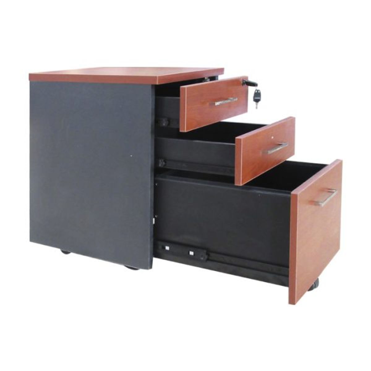 MSA MUEBLES SANTA ANA - Cajonera Móvil 2U1KX CEREZO con NEGRO