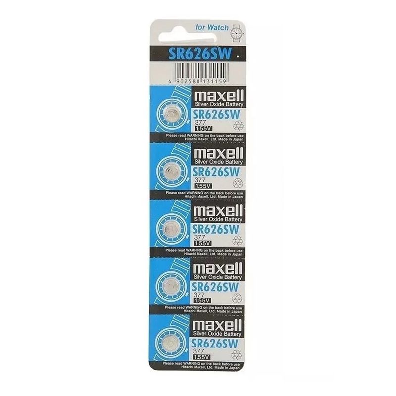 MAXELL - Pack 5 Pilas Maxell Boton Sr626sw Ag4 1.55V