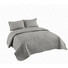 GENERICO - Quilt de verano reversible delgado 2p 230x250cm Gris