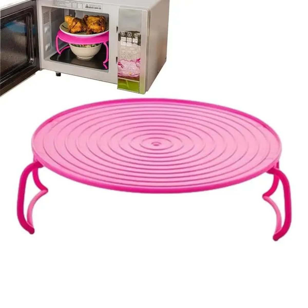 GENERICO - Bandeja multifuncional 4 en 1 para calentar 2 platos ala vez