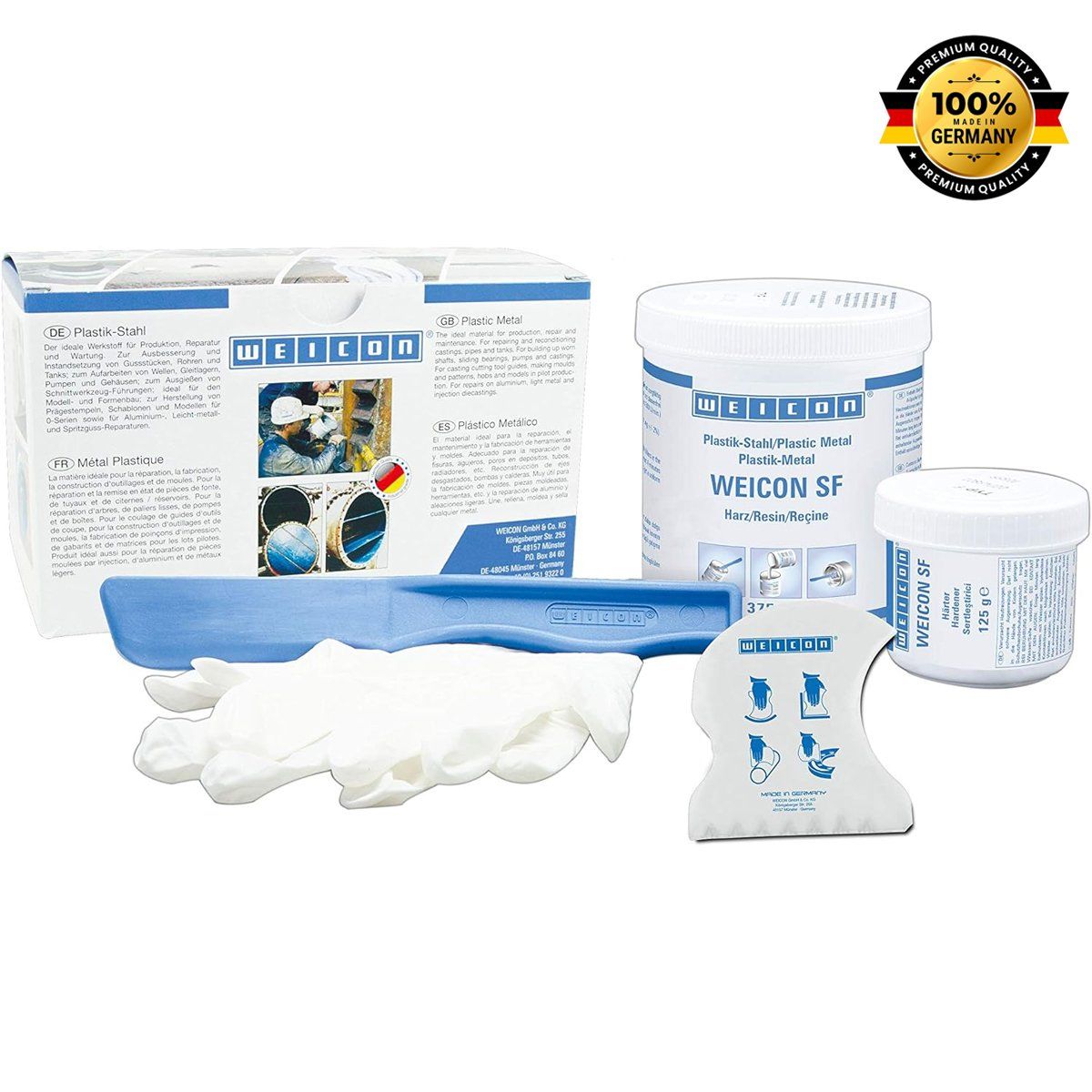 WEICON - Resina Epoxi De Acero 500 Grs Weicon SF Para Reparaciones Rapidas