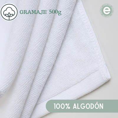 Imagen 2 del producto Set 3 Toallas De Cuerpo de Baño Hotel De Algodon Blancas 70x140 500gr